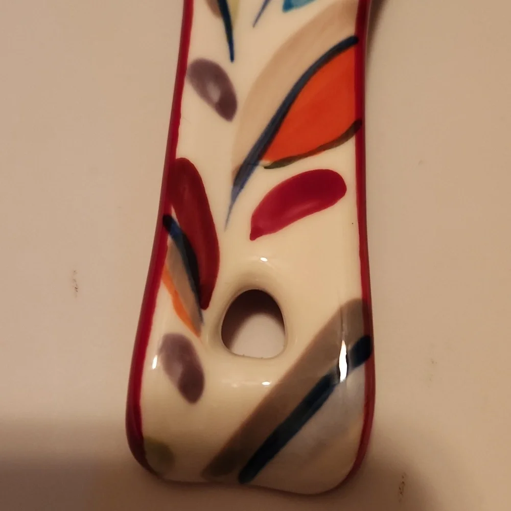 Anthropologie Colorful Ceramic Spoon Rest With The Initial C - Picture 6 of 7